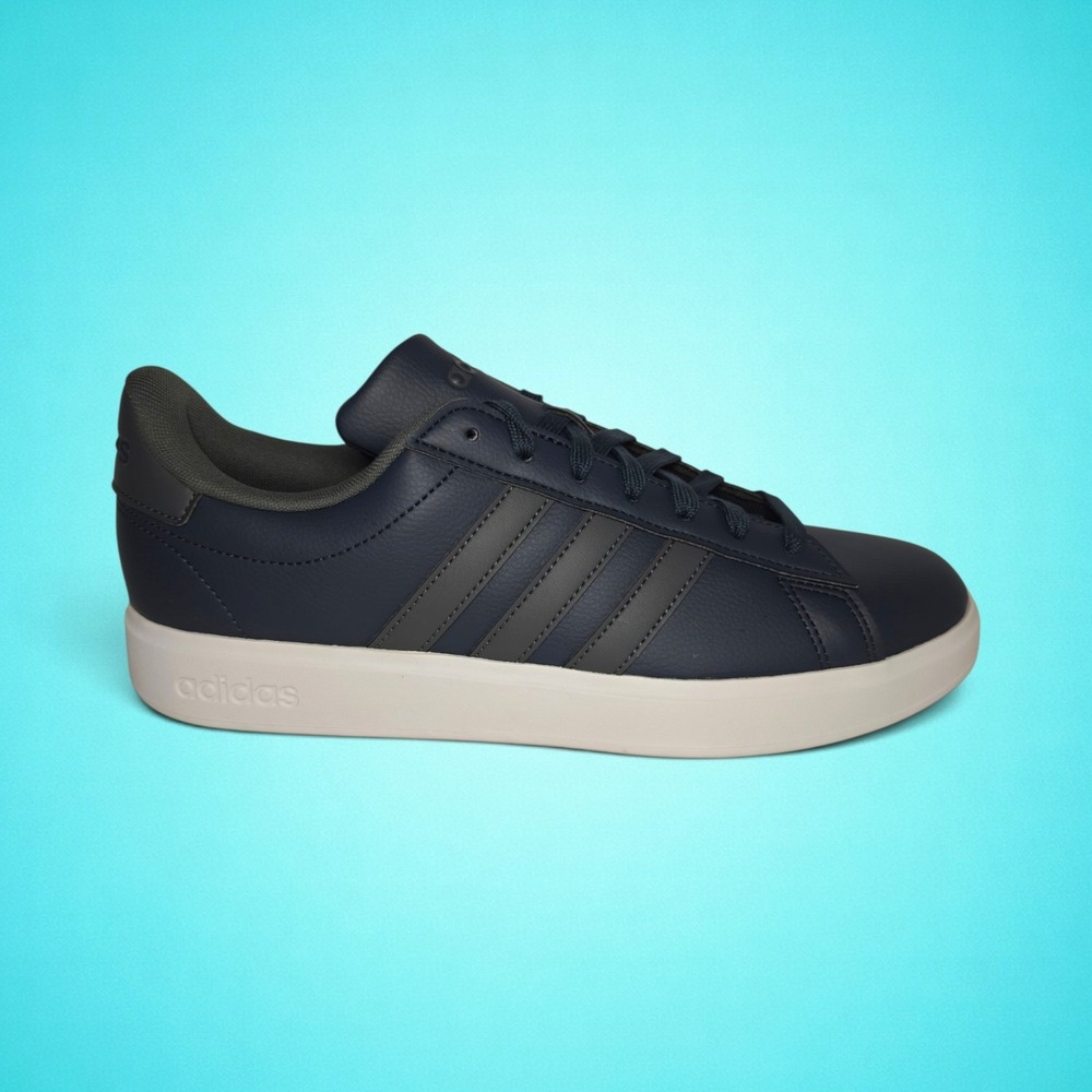 New Adidas Grand Court 2.0 men's navy blue and grey sneakers, size 9.5. - Picture 2 of 9